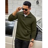 image:imageCOOFANDY Mens Quarter Zip Sweatshirt Long Sleeve Casual Waffle Pullover Hoodies with PocketArmy Green