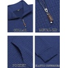 image:imageCOOFANDY Mens Quarter Zip Sweatshirt Long Sleeve Casual Waffle Pullover Hoodies with PocketBlue