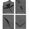 image:imageCOOFANDY Mens Quarter Zip Sweatshirt Long Sleeve Casual Waffle Pullover Hoodies with PocketDark Grey