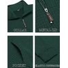 image:imageCOOFANDY Mens Quarter Zip Sweatshirt Long Sleeve Casual Waffle Pullover Hoodies with PocketGreen