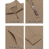 image:imageCOOFANDY Mens Quarter Zip Sweatshirt Long Sleeve Casual Waffle Pullover Hoodies with PocketKhaki