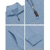 image:imageCOOFANDY Mens Quarter Zip Sweatshirt Long Sleeve Casual Waffle Pullover Hoodies with PocketLight Blue