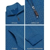 image:imageCOOFANDY Mens Quarter Zip Sweatshirt Long Sleeve Casual Waffle Pullover Hoodies with PocketRoyal Blue