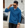 image:imageCOOFANDY Mens Quarter Zip Sweatshirt Long Sleeve Casual Waffle Pullover Hoodies with PocketRoyal Blue