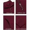 image:imageCOOFANDY Mens Quarter Zip Sweatshirt Long Sleeve Casual Waffle Pullover Hoodies with PocketWine Red