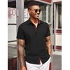 image:imageCOOFANDY Mens Short Sleeve Button Down Shirts Casual Summer Dress Untucked ShirtsBlack