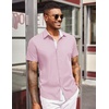 image:imageCOOFANDY Mens Short Sleeve Button Down Shirts Casual Summer Dress Untucked ShirtsLight Pink