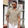 image:imageCOOFANDY Mens Short Sleeve Button Down Shirts Casual Summer Dress Untucked ShirtsMoon Grey