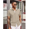 image:imageCOOFANDY Mens Short Sleeve Button Down Shirts Casual Summer Dress Untucked ShirtsMoon Grey