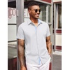 image:imageCOOFANDY Mens Short Sleeve Button Down Shirts Casual Summer Dress Untucked ShirtsWhite