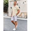 image:imageCOOFANDY Mens Short Sleeve Button Down Shirts Casual Wrinkle Free Dress Shirt Plaid Collar Summer ShirtsBeige