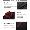 image:imageCOOFANDY Mens Short Sleeve Button Down Shirts Casual Wrinkle Free Dress Shirt Plaid Collar Summer ShirtsBlackred