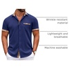image:imageCOOFANDY Mens Short Sleeve Button Down Shirts Casual Wrinkle Free Dress Shirt Plaid Collar Summer ShirtsDark Blue