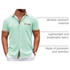 image:imageCOOFANDY Mens Short Sleeve Button Down Shirts Casual Wrinkle Free Dress Shirt Plaid Collar Summer ShirtsLight Green