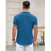 image:imageCOOFANDY Mens Short Sleeve Button Down Shirts Casual Wrinkle Free Dress Shirt Plaid Collar Summer ShirtsMidnight Blue