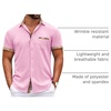 image:imageCOOFANDY Mens Short Sleeve Button Down Shirts Casual Wrinkle Free Dress Shirt Plaid Collar Summer ShirtsPink