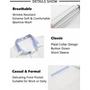 image:imageCOOFANDY Mens Short Sleeve Button Down Shirts Casual Wrinkle Free Dress Shirt Plaid Collar Summer ShirtsWhiteblue Stripe