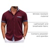 image:imageCOOFANDY Mens Short Sleeve Button Down Shirts Casual Wrinkle Free Dress Shirt Plaid Collar Summer ShirtsWine Red