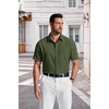 image:imageCOOFANDY Mens Short Sleeve Dress Shirts Wrinkle Free Casual Button Down Shirts with PocketArmy Green