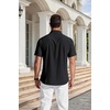 image:imageCOOFANDY Mens Short Sleeve Dress Shirts Wrinkle Free Casual Button Down Shirts with PocketBlack