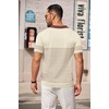 image:imageCOOFANDY Mens Short Sleeve Polo Shirts Vintage Knitted Shirt Casual Button Down Golf ShirtsBeige Brown Stripes