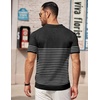 image:imageCOOFANDY Mens Short Sleeve Polo Shirts Vintage Knitted Shirt Casual Button Down Golf ShirtsBlack White Stripes