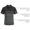 image:imageCOOFANDY Mens Short Sleeve Polo Shirts Vintage Knitted Shirt Casual Button Down Golf ShirtsBlack and Dark Grey