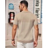 image:imageCOOFANDY Mens Short Sleeve Polo Shirts Vintage Knitted Shirt Casual Button Down Golf ShirtsKhaki Beige Stripes