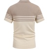 image:imageCOOFANDY Mens Short Sleeve Polo Shirts Vintage Knitted Shirt Casual Button Down Golf ShirtsKhaki and Beige