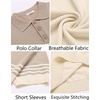 image:imageCOOFANDY Mens Short Sleeve Polo Shirts Vintage Knitted Shirt Casual Button Down Golf ShirtsKhaki and Beige