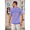 image:imageCOOFANDY Mens Short Sleeve Polo Shirts Vintage Knitted Shirt Casual Button Down Golf ShirtsPurplewhite Stripes