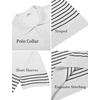 image:imageCOOFANDY Mens Short Sleeve Polo Shirts Vintage Knitted Shirt Casual Button Down Golf ShirtsWhite Black Stripes