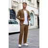 image:imageCOOFANDY Mens Suits 2 Piece Slim Fit Suit Set 2 Button Lightweight Casual Knit Blazer Suit Jacket PantsBrown