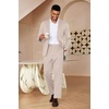 image:imageCOOFANDY Mens Suits 2 Piece Slim Fit Suit Set 2 Button Lightweight Casual Knit Blazer Suit Jacket PantsChampagne