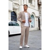 image:imageCOOFANDY Mens Suits 2 Piece Slim Fit Suit Set 2 Button Lightweight Casual Knit Blazer Suit Jacket PantsChampagne