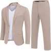 image:imageCOOFANDY Mens Suits 2 Piece Slim Fit Suit Set 2 Button Lightweight Casual Knit Blazer Suit Jacket PantsChampagne