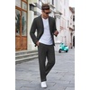 image:imageCOOFANDY Mens Suits 2 Piece Slim Fit Suit Set 2 Button Lightweight Casual Knit Blazer Suit Jacket PantsDrak Grey