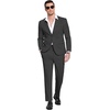 image:imageCOOFANDY Mens Suits 2 Piece Slim Fit Suit Set 2 Button Lightweight Casual Knit Blazer Suit Jacket PantsDrak Grey