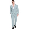 image:imageCOOFANDY Mens Suits 2 Piece Slim Fit Suit Set 2 Button Lightweight Casual Knit Blazer Suit Jacket PantsLight Blue