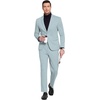 image:imageCOOFANDY Mens Suits 2 Piece Slim Fit Suit Set 2 Button Lightweight Casual Knit Blazer Suit Jacket PantsLight Blue