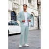 image:imageCOOFANDY Mens Suits 2 Piece Slim Fit Suit Set 2 Button Lightweight Casual Knit Blazer Suit Jacket PantsLight Blue