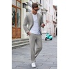image:imageCOOFANDY Mens Suits 2 Piece Slim Fit Suit Set 2 Button Lightweight Casual Knit Blazer Suit Jacket PantsLight Grey