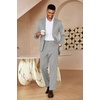 image:imageCOOFANDY Mens Suits 2 Piece Slim Fit Suit Set 2 Button Lightweight Casual Knit Blazer Suit Jacket PantsLight Grey
