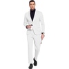image:imageCOOFANDY Mens Suits 2 Piece Slim Fit Suit Set 2 Button Lightweight Casual Knit Blazer Suit Jacket PantsWhite