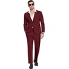 image:imageCOOFANDY Mens Suits 2 Piece Slim Fit Suit Set 2 Button Lightweight Casual Knit Blazer Suit Jacket PantsWine Red
