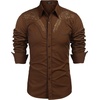 image:imageCOOFANDY Mens Western Shirts Long Sleeve Embroideres Cowboy Shirts Casual Button Down Shirt01coffeepattern1