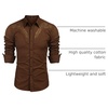 image:imageCOOFANDY Mens Western Shirts Long Sleeve Embroideres Cowboy Shirts Casual Button Down Shirt01coffeepattern1