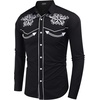 image:imageCOOFANDY Mens Western Shirts Long Sleeve Embroideres Cowboy Shirts Casual Button Down ShirtBlack  White