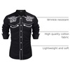 image:imageCOOFANDY Mens Western Shirts Long Sleeve Embroideres Cowboy Shirts Casual Button Down ShirtBlack  White