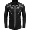 image:imageCOOFANDY Mens Western Shirts Long Sleeve Embroideres Cowboy Shirts Casual Button Down ShirtBlack Pattern3